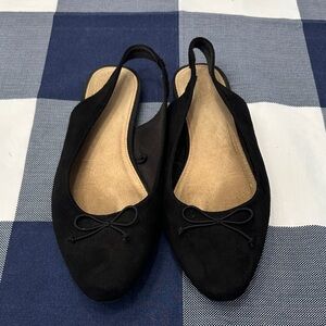 OLD NAVY Black Slingback Flats with Bow